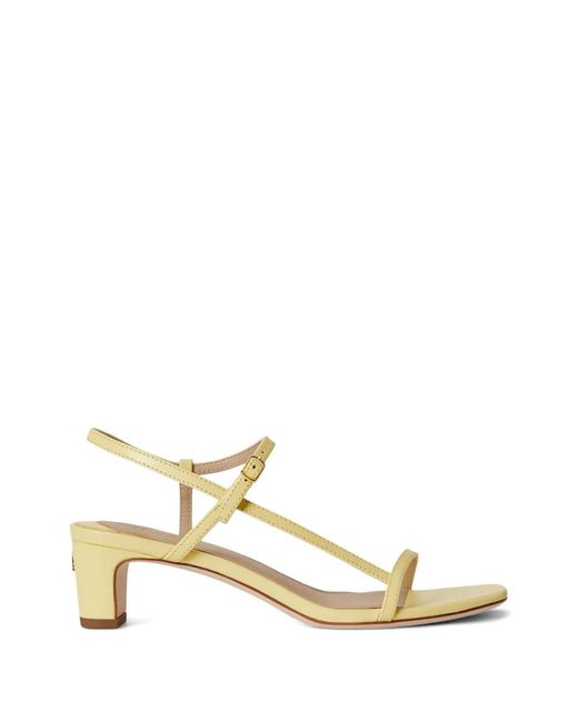 Ralph Lauren Metallic Sandales En Cuir Lainee À Brides