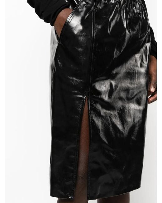 Tom Ford Black Patent Leather Midi Skirt - Women's - Calf Leather/elastane/silk