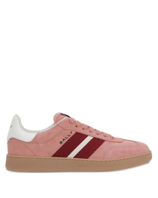 Bally Pink Bocage Stripe Suede Sneakers