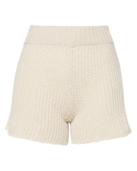 Alanui Natural Finest Ribbed-knit Shorts