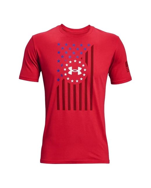 Under Armour Red Flag-Print T-Shirt for men