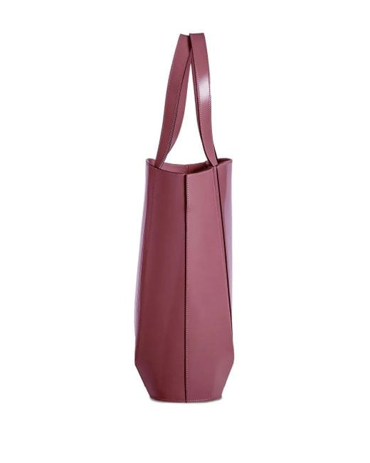Merryl Tielman Purple Hans Leather Tote Bag