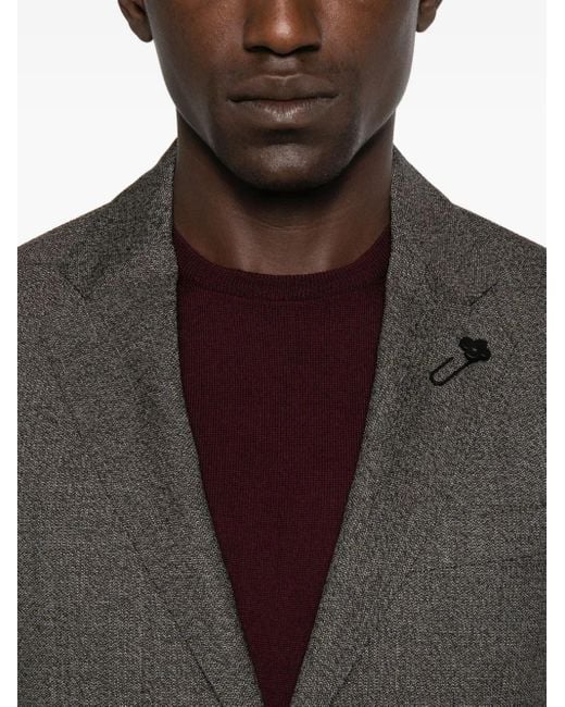 Lardini Gray Herringbone Wool Suit for men