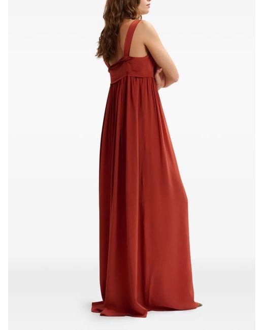 Essentiel Antwerp Red V-Neck Maxi Dress