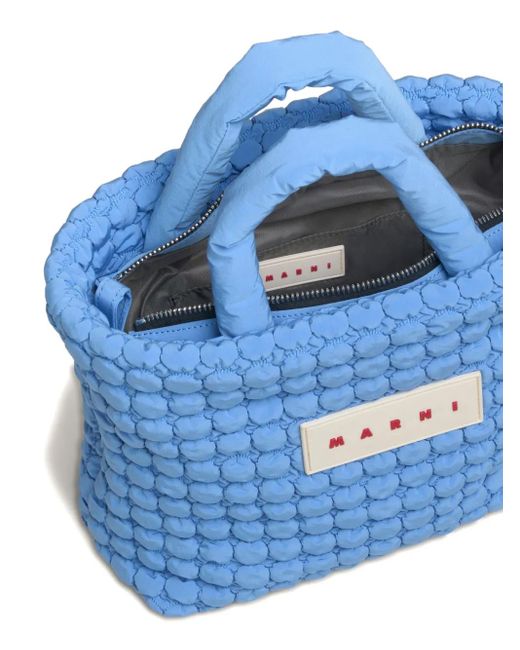 Marni Blue Wattierte Tote Bag