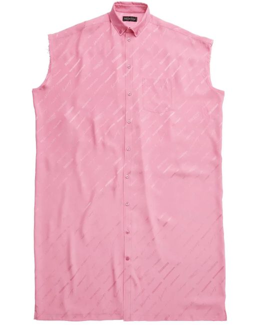 Balenciaga Pink Kleid mit Logo-Print