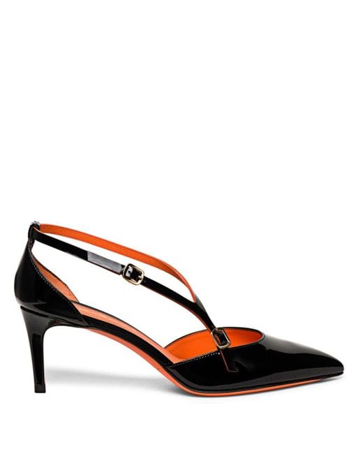 Santoni Brown Pointed-toe Leather Pumps