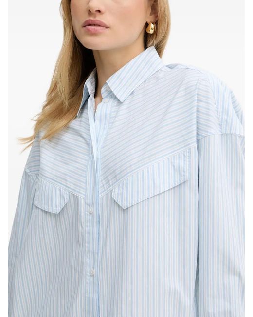 Boss Blue Striped Pocket Shirt