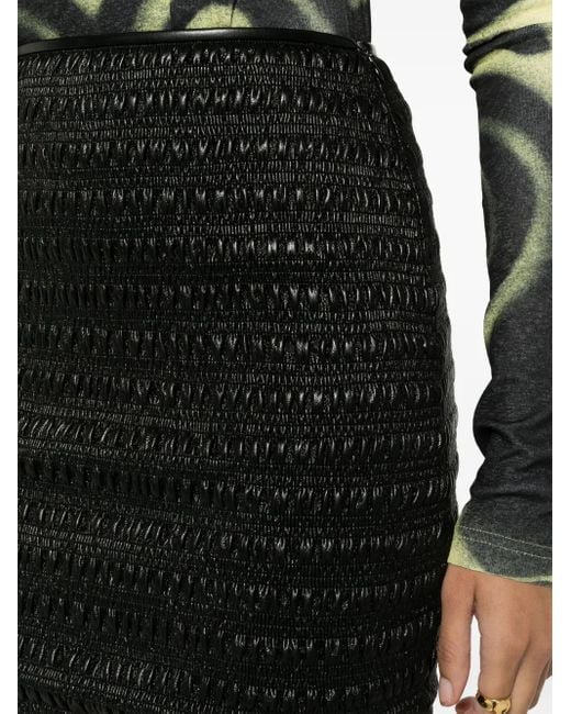 Nanushka Black Ceara Smocked Mini Skirt