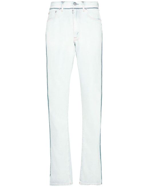 Maison Margiela White Japanese Denim Turn-up Jeans for men