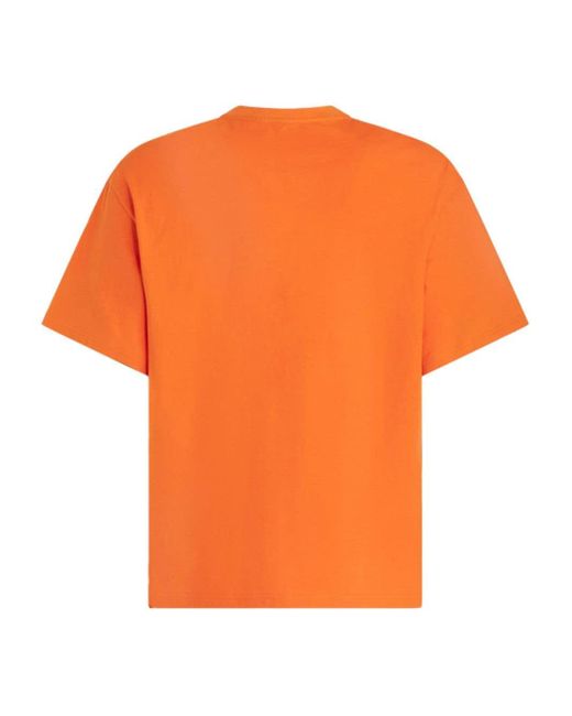 Etro Orange Allegory Of Strength-print Cotton T-shirt for men