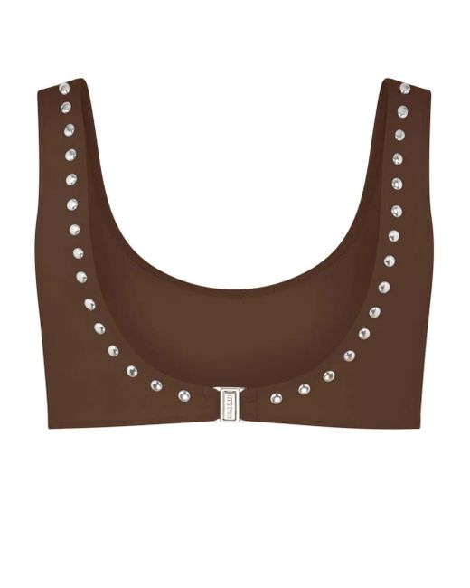 Let's Swim Brown Studded Bikini Top