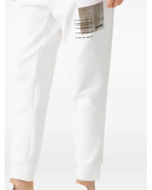 Boss White Hadiko 2 Track Pants for men