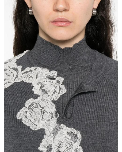 Blugirl Blumarine レーストリム カーディガン Gray