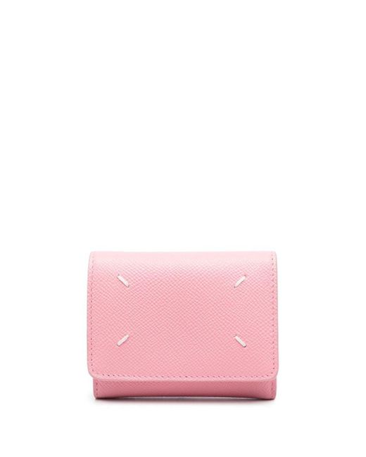 Maison Margiela Tri-fold Leather Wallet in Pink | Lyst Canada