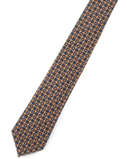 Kiton White Micro Geometric Tie for men