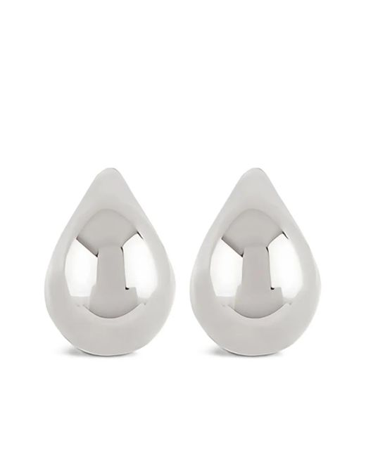Dinny Hall White Small Scoop Earrings