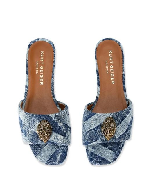 Kurt Geiger Blue Kensington Denim Sandals