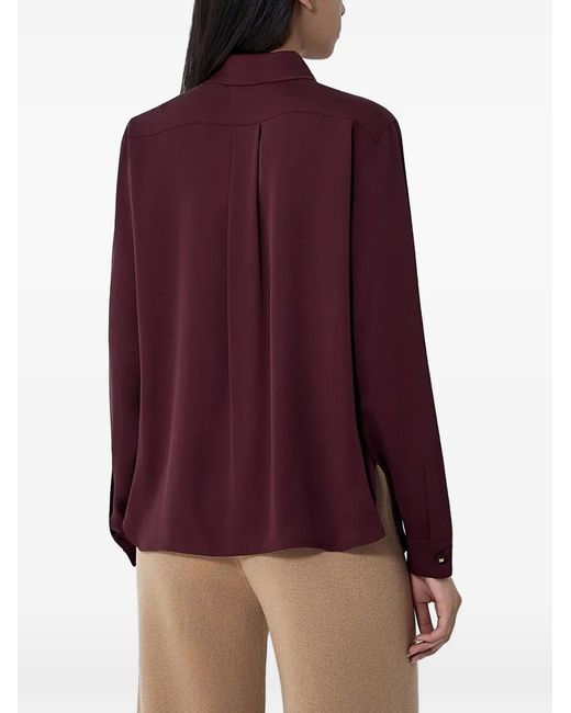 Max Mara Purple Button-Down Silk Shirt