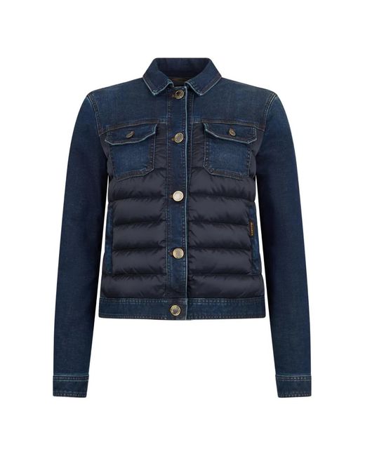 Moorer Blue Quilted Denim Jacket