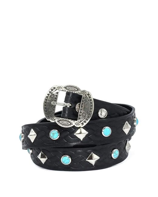 HTC Black Laurel Studded Braided Belt
