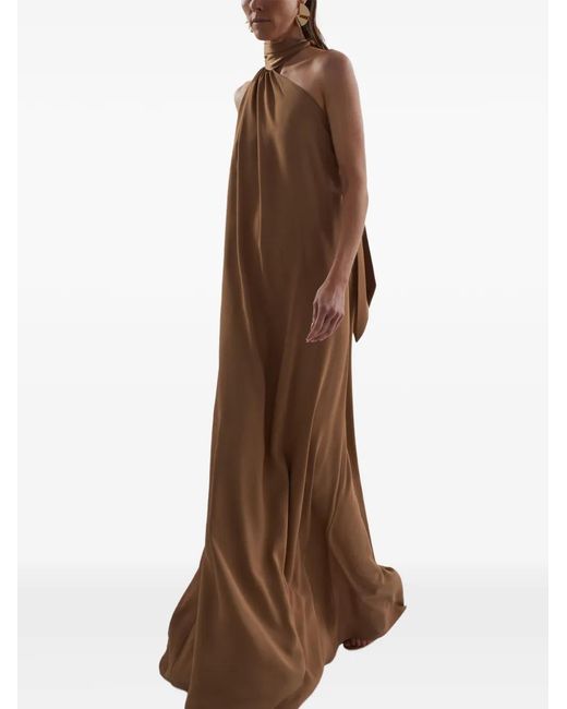 Taller Marmo Natural Astor Halterneck Maxi Dress