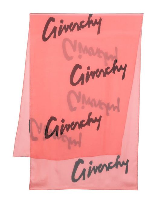Givenchy Pink Seidenschal mit Logo-Print