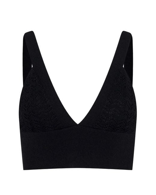 L'Agence Black Reverie Pointelle-Knit Vest
