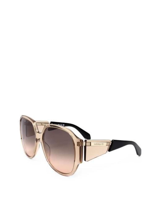 Adidas Pink Geometric-Frame Gradient Sunglasses