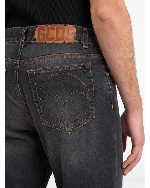 Gcds Blue Wirdo Denim Straight-Leg Jeans for men