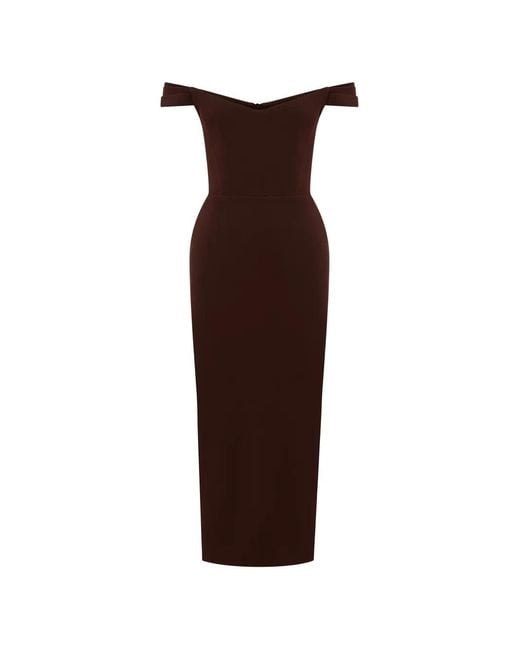 Alex Perry Purple Off-Shoulder Midi Dress