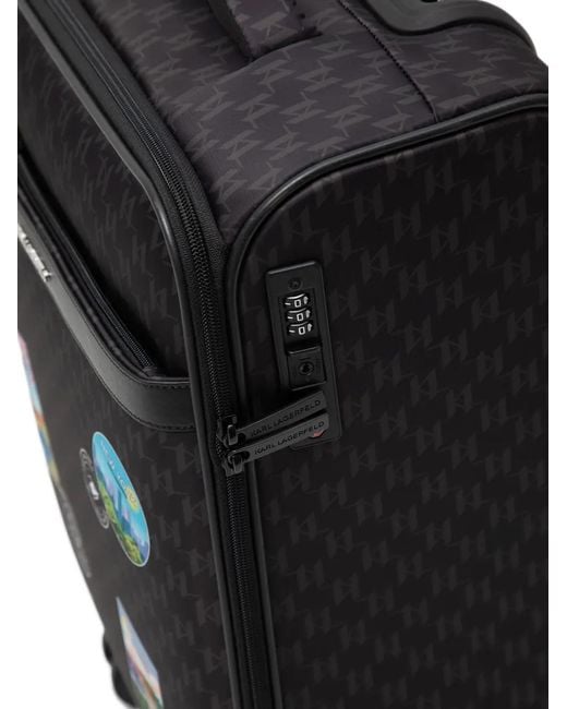 Karl Lagerfeld Black Ikon Monogram Suitcase