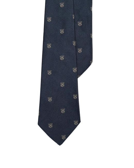 Corbata con monograma Polo Ralph Lauren de hombre de color Blue