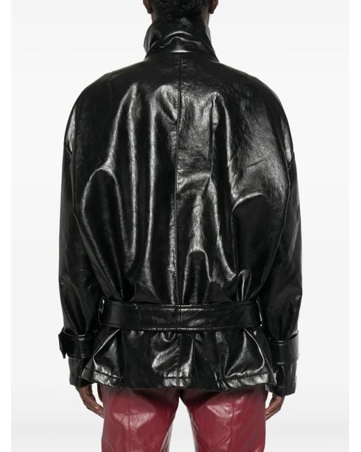 FEDERICA TOSI Black Belted Zip-Up Jacket