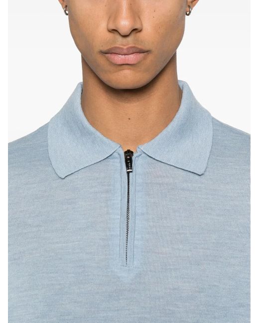 メンズ Emporio Armani メランジ ポロシャツ Blue