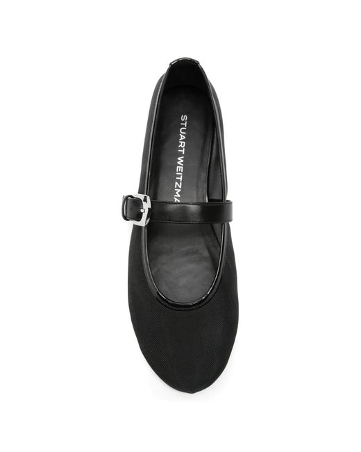 Stuart Weitzman White Ballerines Sai Bareitall À Boucle