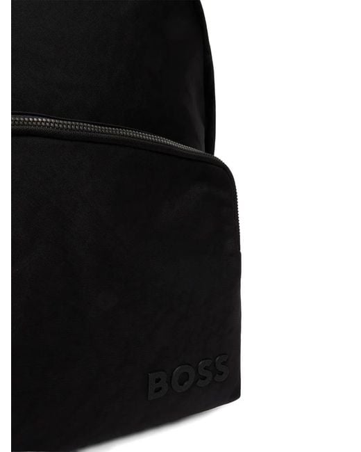 Boss Black Zip-Up Backpack for men