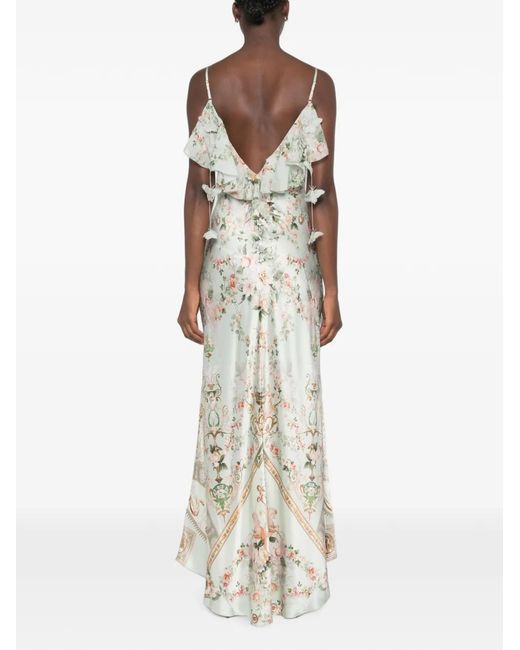 Camilla White Floral-Print Sleeveless Maxi Dress