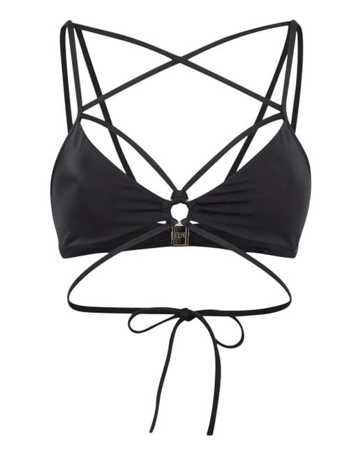 DSquared² Black Bondage Multi-Strap Bikini Top