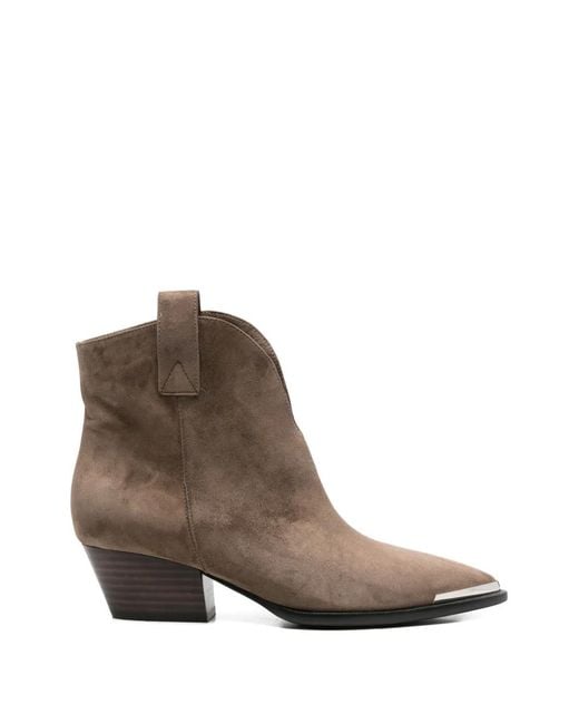 ADRIANNA FERETTI Brown Pointed-Toe Boots