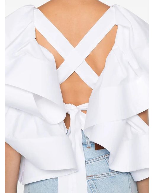 Viktor & Rolf White Ruffles-Detail Blouse