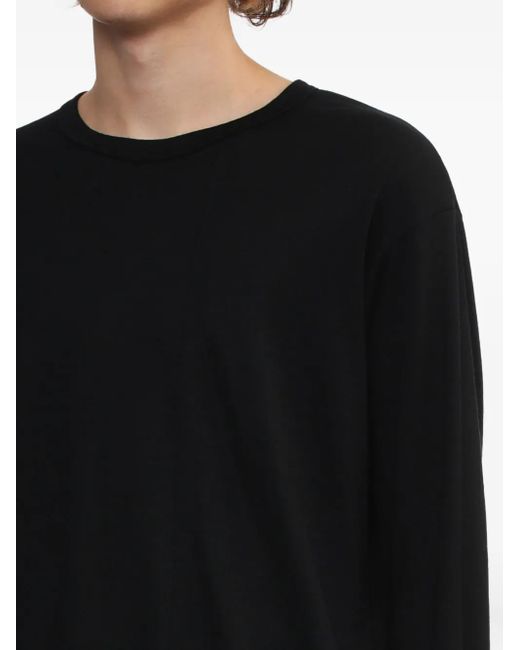 Yohji Yamamoto Black Long-Sleeve Wool T-Shirt for men