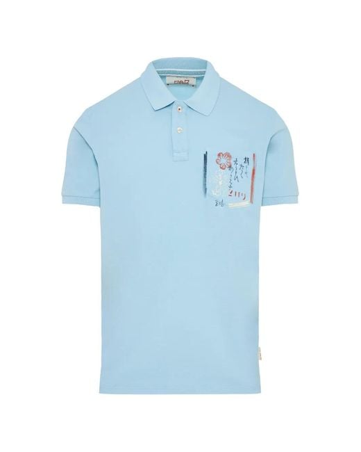 Bob Blue Graphic-Print Chest-Pocket Polo Shirt for men