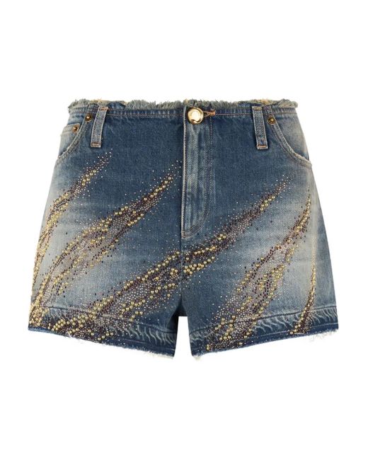 Roberto Cavalli ゼブラパターン ショートパンツ Blue