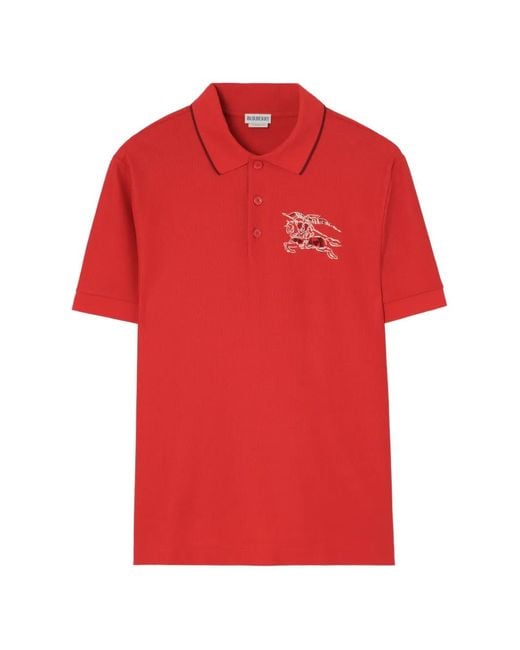 Burberry Red Heart Knight Cotton Polo Shirt for men