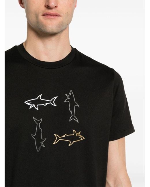 T-shirt con stampa di Paul & Shark in Black da Uomo