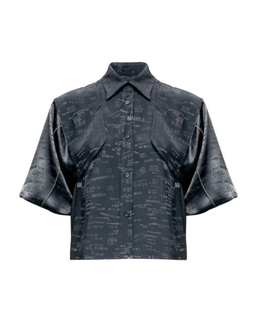 MM6 by Maison Margiela Blue Overlay Short-Sleeve Shirt