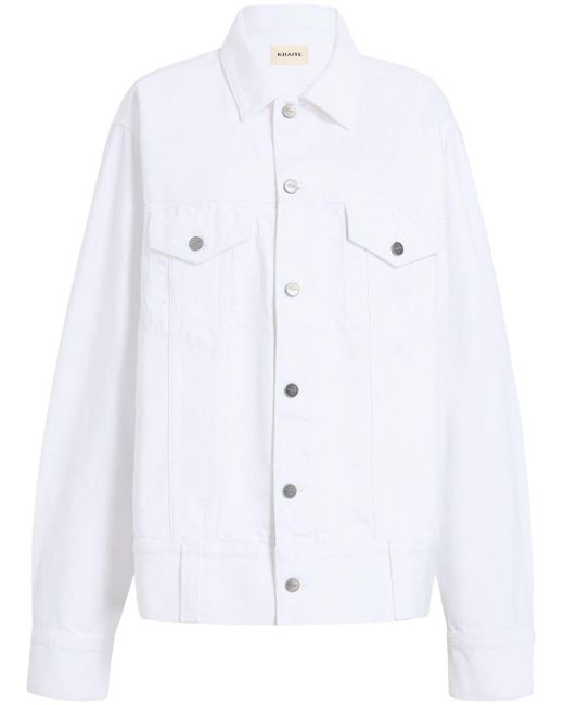 Khaite White Rizzo Panelled Denim Jacket