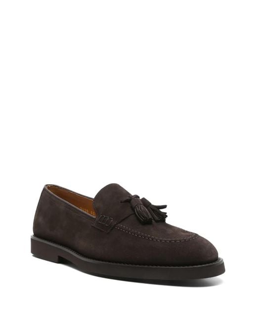 Doucal's Black Suede Loafers for men