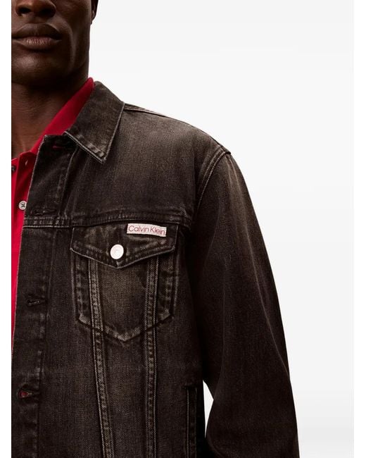 Calvin Klein Black Buttoned Jacket for men